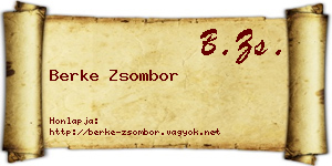 Berke Zsombor névjegykártya